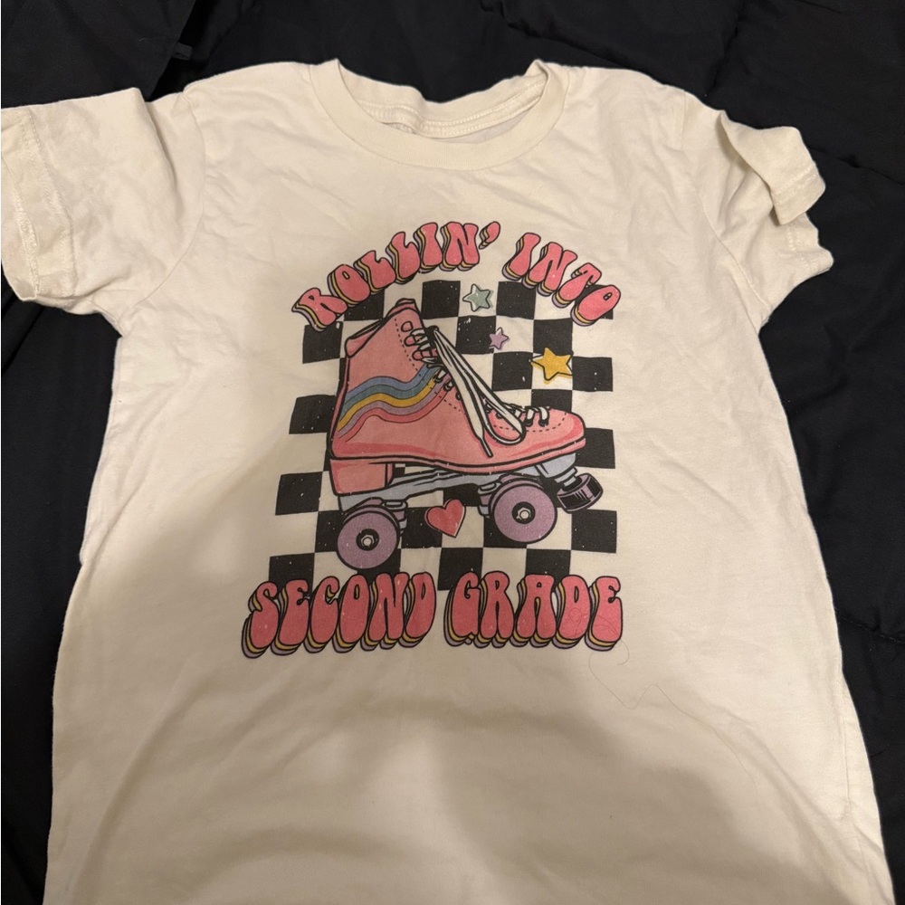 Rollin' Into Second Grade T-Shirt with Roller Skate Graphic